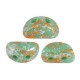 Cuentas de vidrio Kos® par Puca® - Opaque green turquoise tweedy 63130/45703